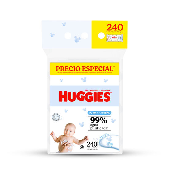 Toallitas húmedas Huggies Puro y Natural 240 unid